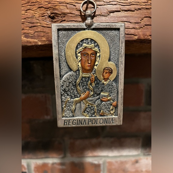 Latin Hail Mary Prayer Icon Metal Art Piece - Picture 1 of 5